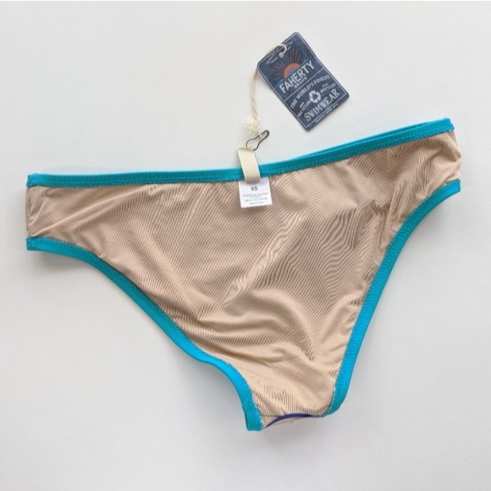 Faherty Bikini Bottom Teal Women's XS - Picture 6 of 6